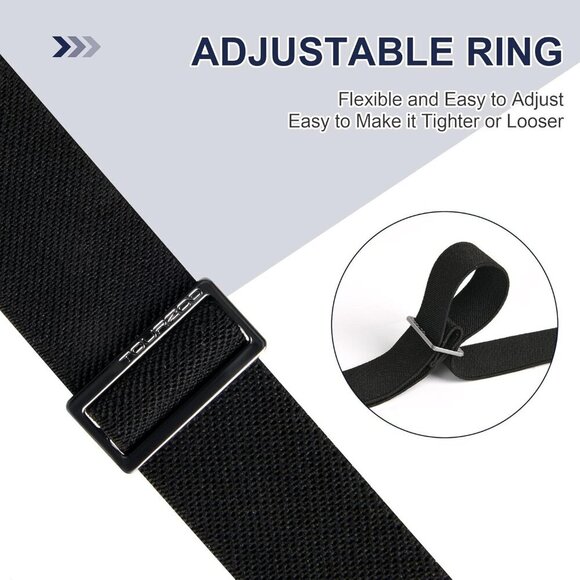 No Show Invisible Elastic Waist Belt Flat Buckle for Women or Men